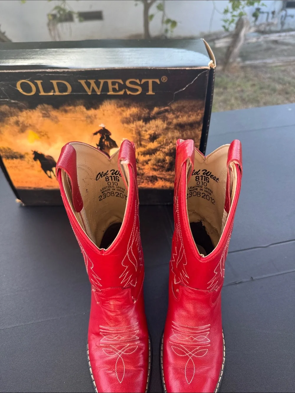 Old West Kids Red Western Cowboy Boots